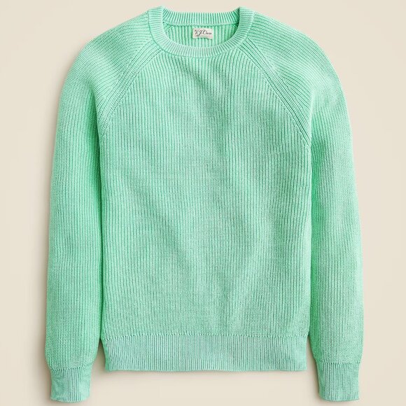 J Crew Sweater Mens Blue Shaker Stitch Crewneck Heritage Ribbed CJ377 - Picture 1 of 6